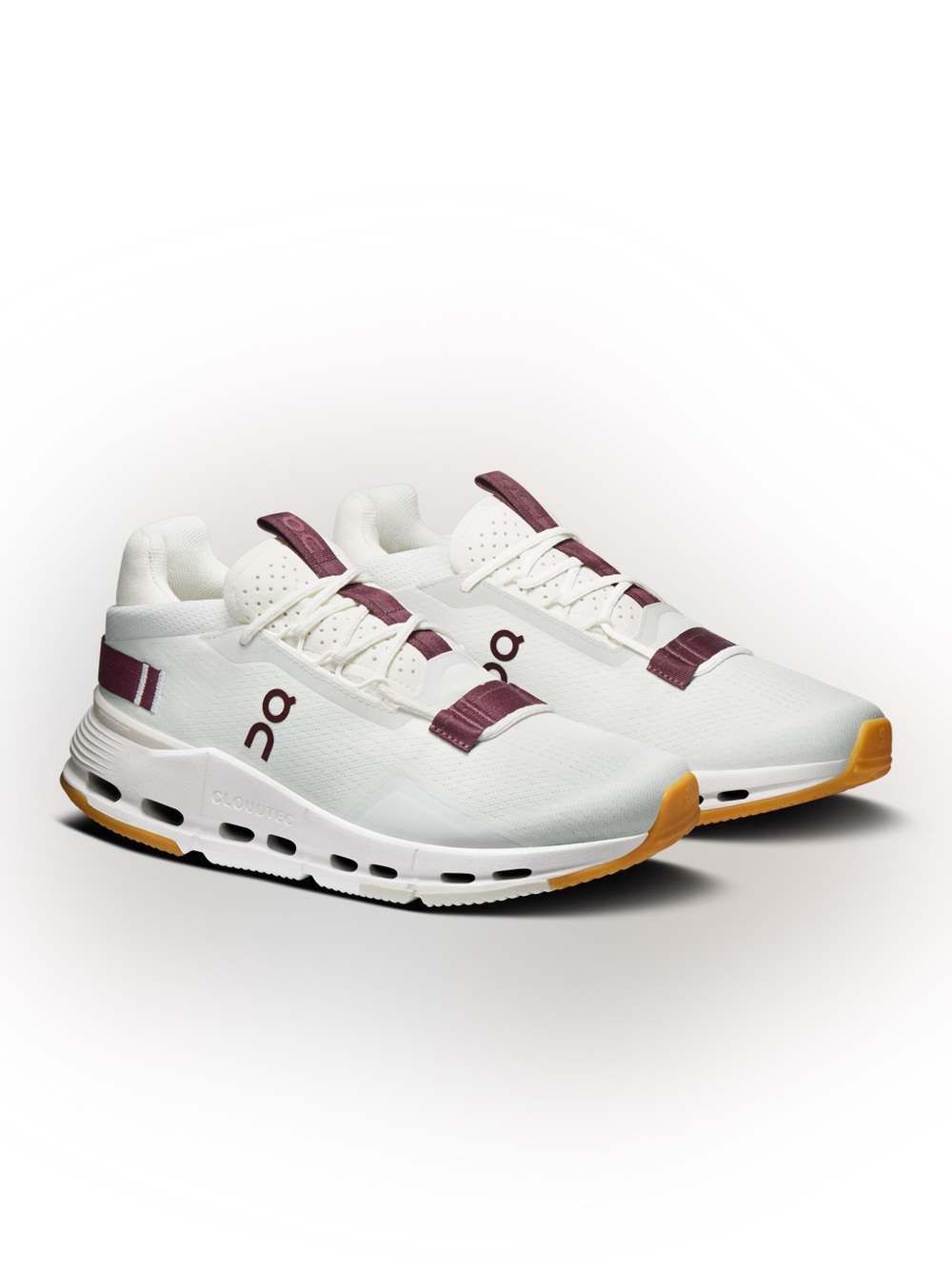 Cloudnova 2 Running Women’s Sneakers in White with Maroon & Gum
